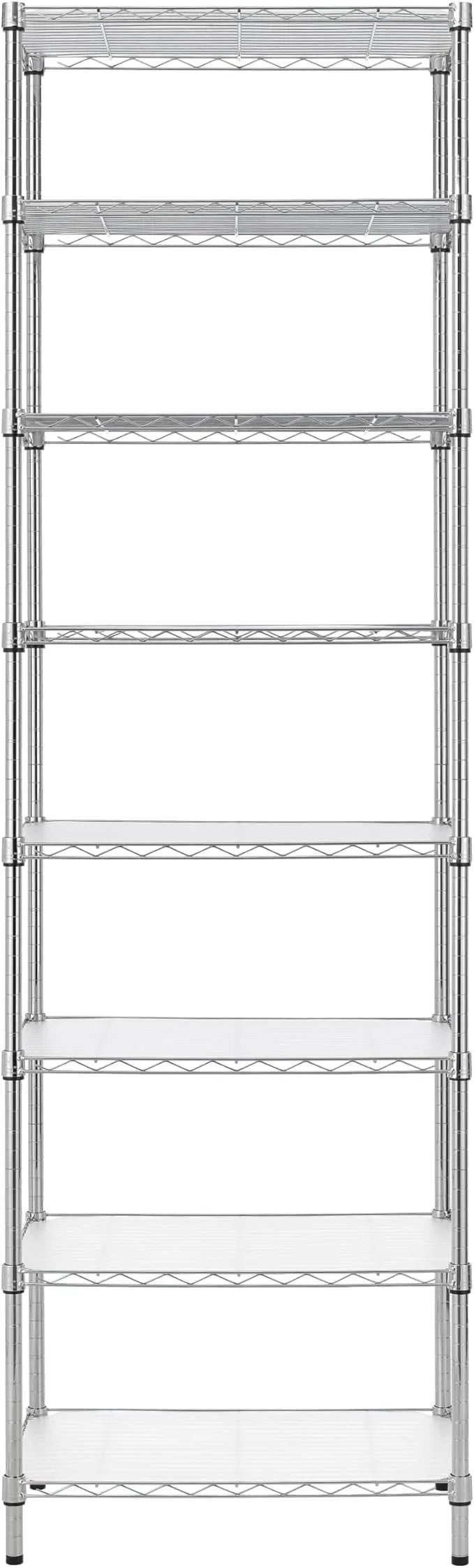 Finnhomy 8-Tier Wire Shelving Unit Adjustable Steel Wire Rack Shelving, 80.7 Inches Height 8 Shelves Metal Storage Rack, Pantry Shelves for Storage with PE mat, NSF Certified, Chrome - ModernBath