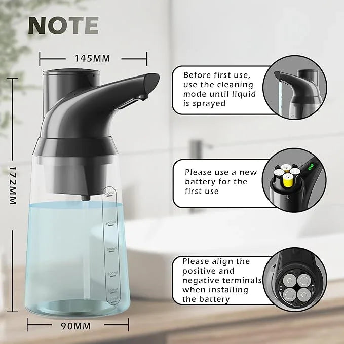 Greatmay Adjustable Automatic Soap Dispenser Touchless, 4 Adjustable Levels，Battery Powered Operated Sensor Liquid Soap Pump，Touch-Free Hand Sanitizer Dispenser - ModernBath