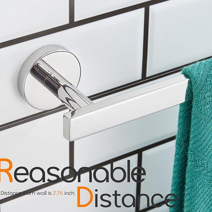 16 Inch Bathroom Towel Bar Bath Towel Rack Kitchen Towel Holder Towel Hanger Wall Mounted SUS304 Stainless Steel Polished Chrome AN4001CH-L16 - ModernBath