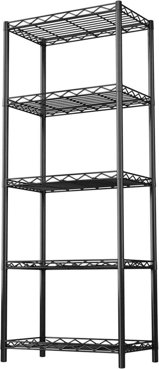 HOMEFORT 5-Tier Wire Shelving 5 Shelves Unit Metal Storage Rack Durable Organizer Perfect for Pantry Closet Kitchen Laundry Organization in Black - ModernBath