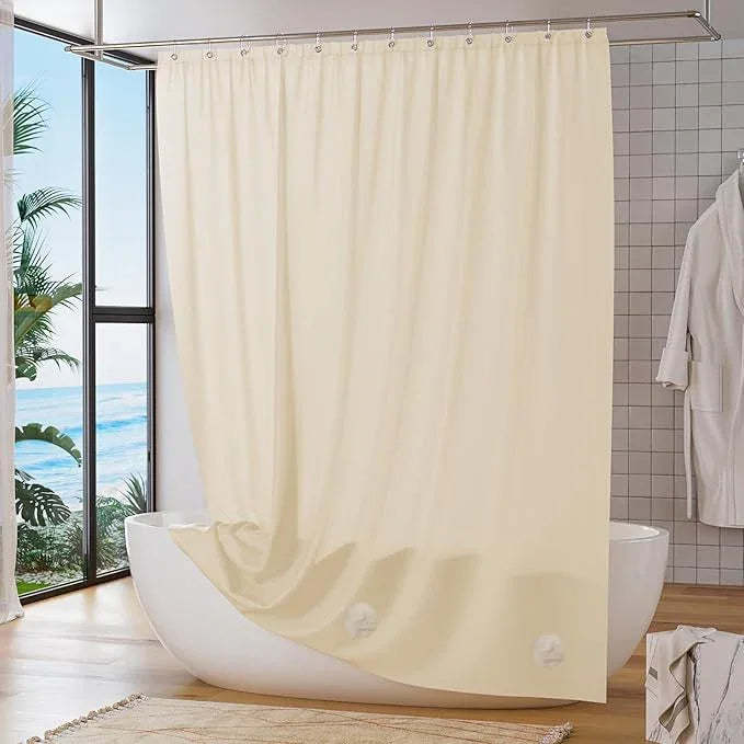 Titanker Plastic Shower Curtain Liner, 72x72 Beige Shower Liner Lightweight PEVA Shower Curtains for Bathroom, Waterproof Shower Liner with Magnets and Rustproof Grommets - ModernBath
