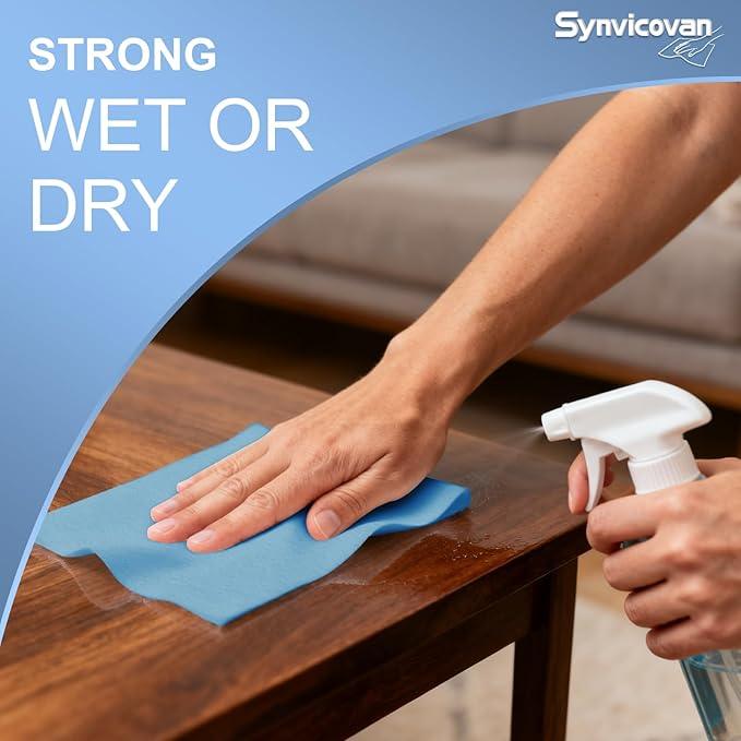 Synvicovan Multi-purpose Industrial Cleanroom Wipes, Lint-Free Jumbo Roll Cleaning Wipes, High Absorbency，12"x 10", Roll of 500 Sheets (Blue) - ModernBath