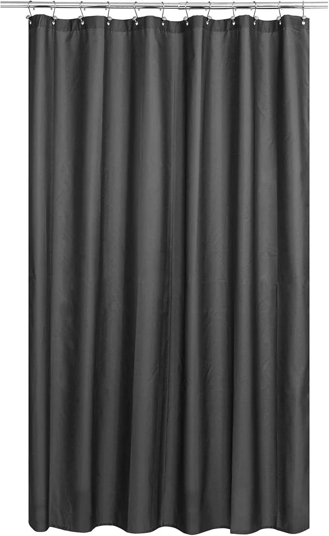 N&Y HOME Fabric Shower Curtain or Liner Extra Long 72 x 84 Inches - Washable Hotel Quality Cloth Shower Curtain for Bathroom - Graphite Gray, 72x84 - ModernBath