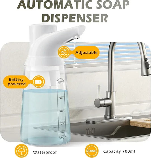 Greatmay Adjustable Automatic Soap Dispenser Touchless, 4 Adjustable Levels，Battery Powered Operated Sensor Liquid Soap Pump，Touch-Free Hand Sanitizer Dispenser - ModernBath