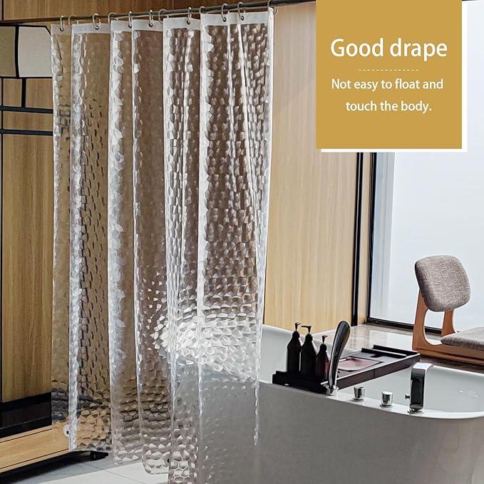 NTBAY EVA Clear Shower Curtain with Water Cube, Water-Repellent Liner with 3 Magnets for Bathroom, 72x78 Inches - ModernBath