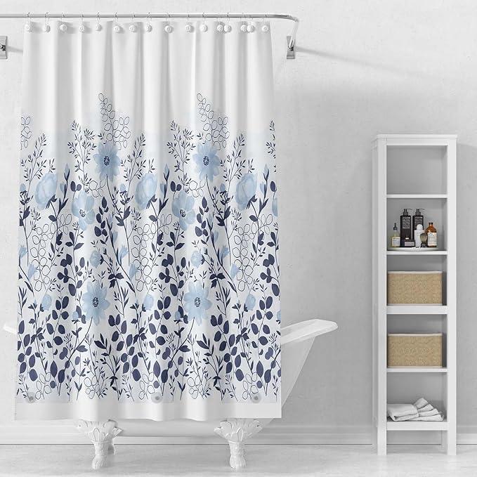 TIKABC Shower Curtain Liner, 4G PEVA Shower Liner, Plastic Waterproof Shower Curtains, 72x72 inch with Grommet Holes 3 Magnetic Weights - ModernBath