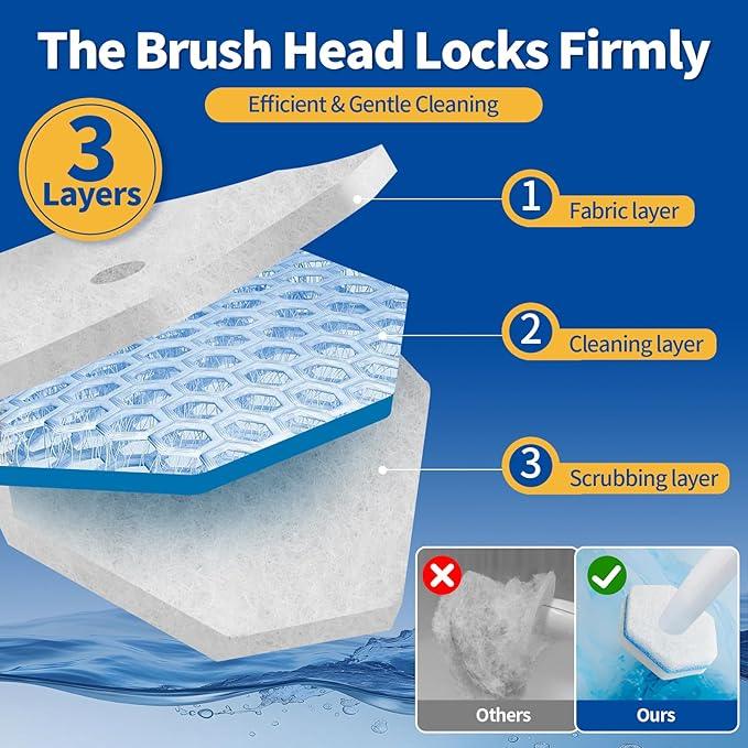 Swilsweep 100 Count Toilet Bowl Wand Refills, Disposable Toilet Cleaner Refills, Disposable Wand Heads Compatible with Clorox and the Most Toilet Brushes - ModernBath