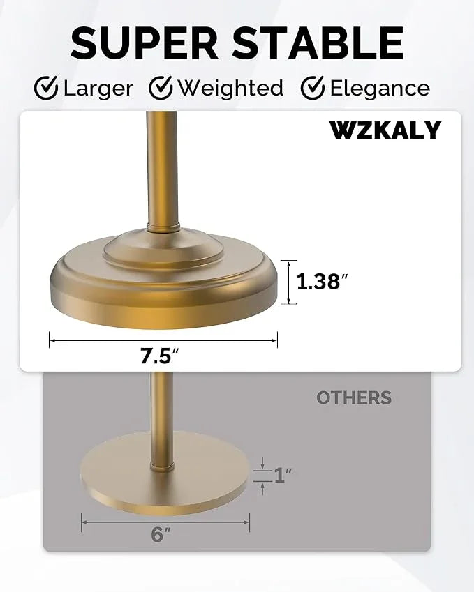 Toilet Paper Holder Stand, Brushed Brass Toilet Paper Holder Free Standing, Post Pivoting Design & Stable Weighted Base SUS304 Stainless Steel for Bathroom(Mega Roll) - ModernBath