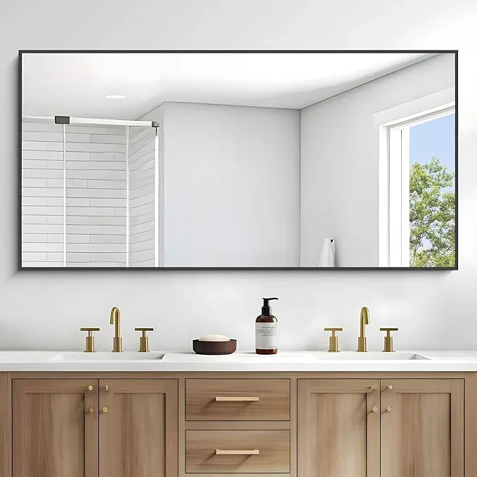 DESBING Black Bathroom Mirror for Wall, 72x36 Inch Rectangle Mirrors with Metal Frame, Modern Vanity Wall Mirror Decor for Entryway Hangs, Bathroom Living Room Horizontal or Vertical - ModernBath