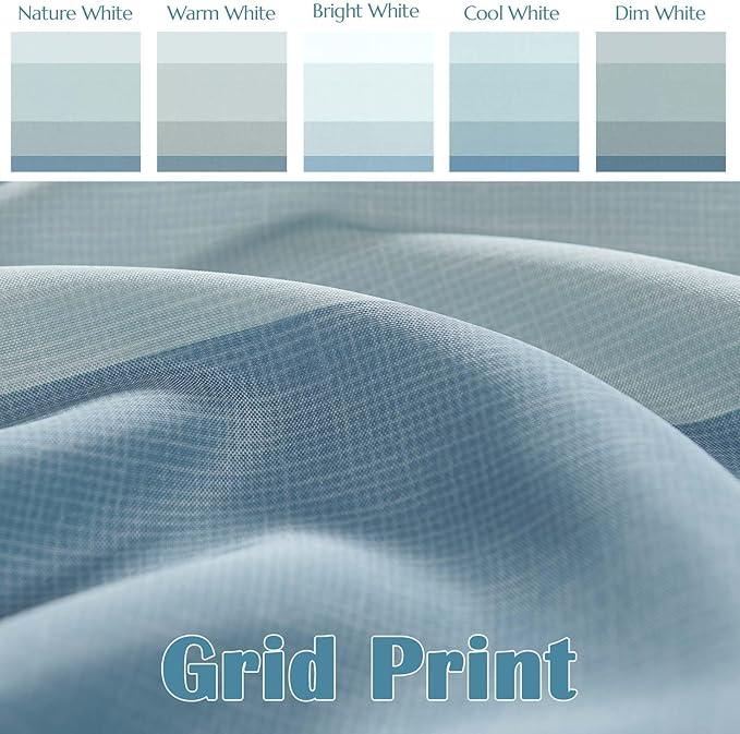 jinchan Ombre Ocean Blue Striped Shower Curtain Waterproof Fabric Shower Curtains for Bathroom Gradual Color Minimalist Design Modern Neutral with 12 Hooks 70x72 Inches - ModernBath