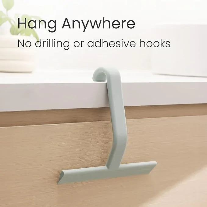 dancemoon JustHang Shower Squeegee for Glass Doors, All-one-Piece Silicone with Built-in Hook Design for Easy Hanging and Cleaning, 10 Inch Sage Green - ModernBath