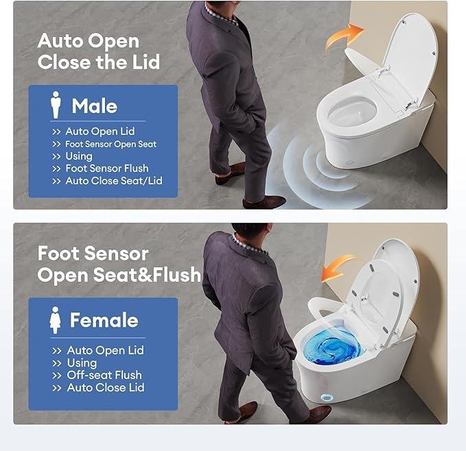 Rivix Smart Toilet with Bidet Built In, Bidet Toilet ADA Comfort Height Elongated One-Piece Toilet,Toilet With Bidet 3 Multi-Functional Cleaning Modes Night Light Heated Seat S20 - ModernBath