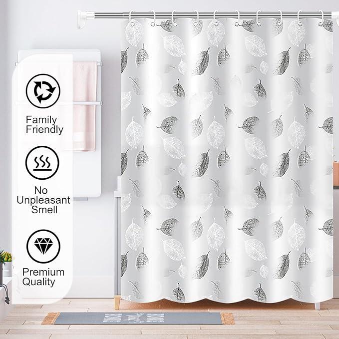 TIKABC Shower Curtain Liner, 4G PEVA Shower Liner, Plastic Waterproof Shower Curtains, 72x72 inch with Grommet Holes 3 Magnetic Weights - ModernBath