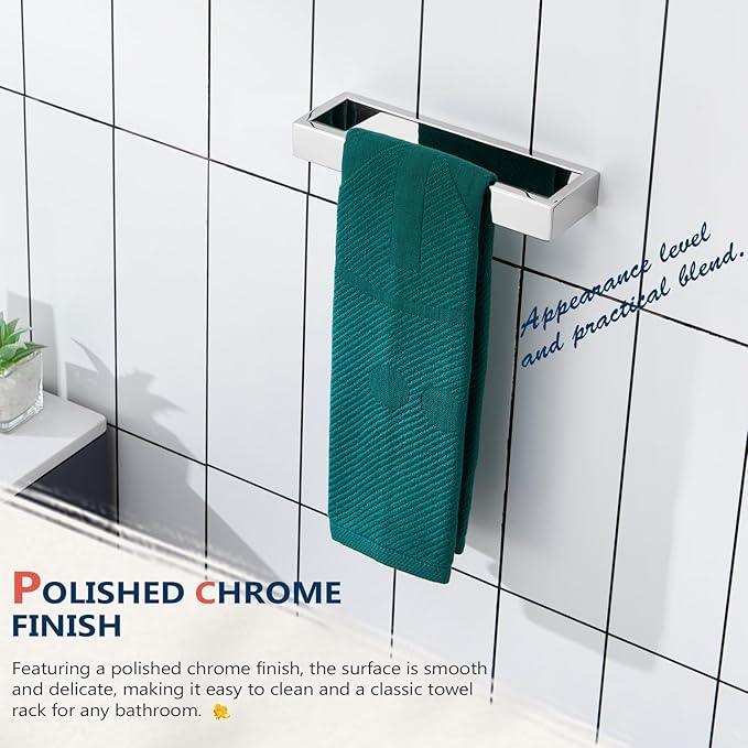 KOKOSIRI Towel Ring Chrome Hand Towel Bars Rack 9-Inch Kitchen Holders Polished Stainless Steel Bathroom Hardware Wall Mounted, 2 Pack B4008CH-L9-P2 - ModernBath