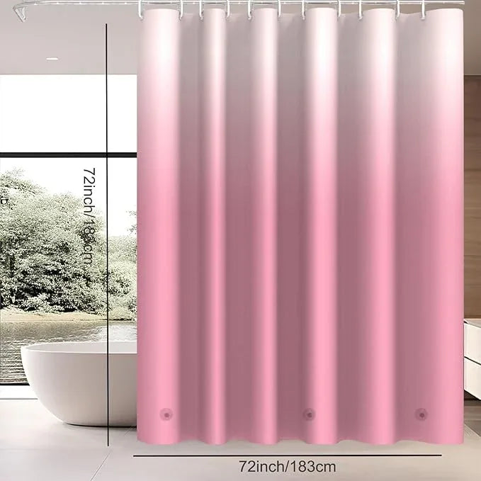 TIKABC Shower Curtain Liner, 4G PEVA Shower Liner, Plastic Waterproof Shower Curtains, with Grommet Holes and 3 Magnetic Weights(Gradient Pink) - ModernBath
