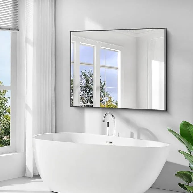 BONEWEI Bathroom Mirror,40x48 inch Bathroom Mirrors for Over Sink,Large Wall Mirror for Bathroom Wall Mounted Rectangle Mirrors,Black Vanity Mirror for Living Room,Bedroom Entryway,Horizontal/Vertical - ModernBath