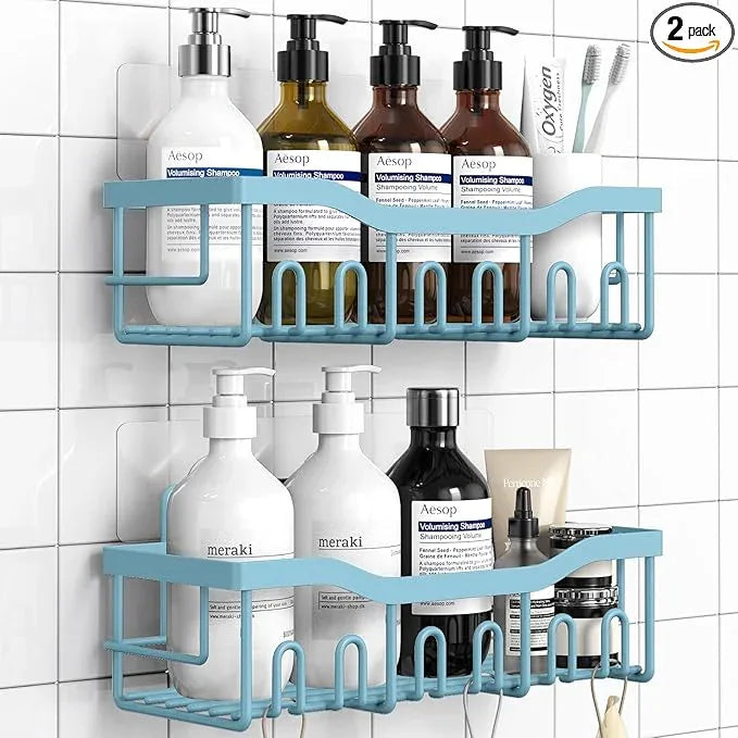 EUDELE Shower Caddy 2 Pack, Adhesive Shower Organizer for Home Decor & Kitchen Organizers, No Drilling, Rustproof Stainless Steel Bathroom Shelves - ModernBath