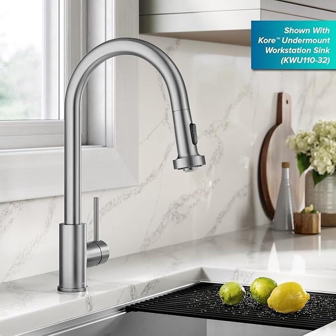 KRAUS Bolden 2-Function Single Handle Pull Down Kitchen Faucet in Spot-Free Stainless Steel, KPF-1616SFS - ModernBath