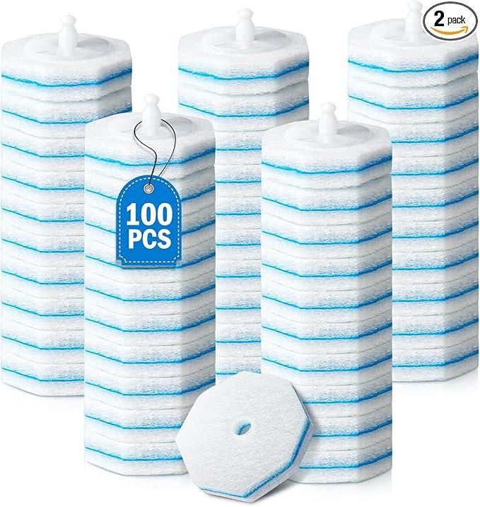 100PC Toilet Bowl Wand Refills, Replacement Heads for Bathroom Washroom Cleaning Pads, Disposable Toilet Brush Refills Compatible with Household Brushes Scrubbers Cleaning Refill Pads Local Stock - ModernBath