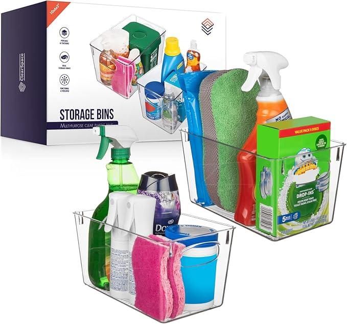 ClearSpace Clear Plastic Storage Bins – Perfect Kitchen Organization and Storage or Pantry Storage – Fridge Organizer, Pantry Organization and Clear Storage Bins, Cabinet Organizers - ModernBath