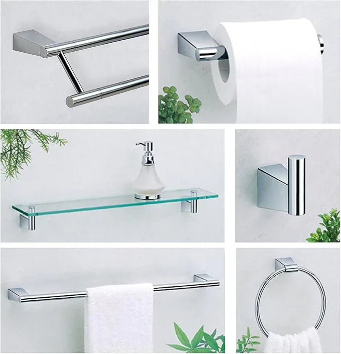 Gatco 4716 Bleu Glass Shelf, Chrome/Wall Mounted 20.13" X 4.30" Tempered/Floating Rectangle Glass Shelf for Bathroom - ModernBath