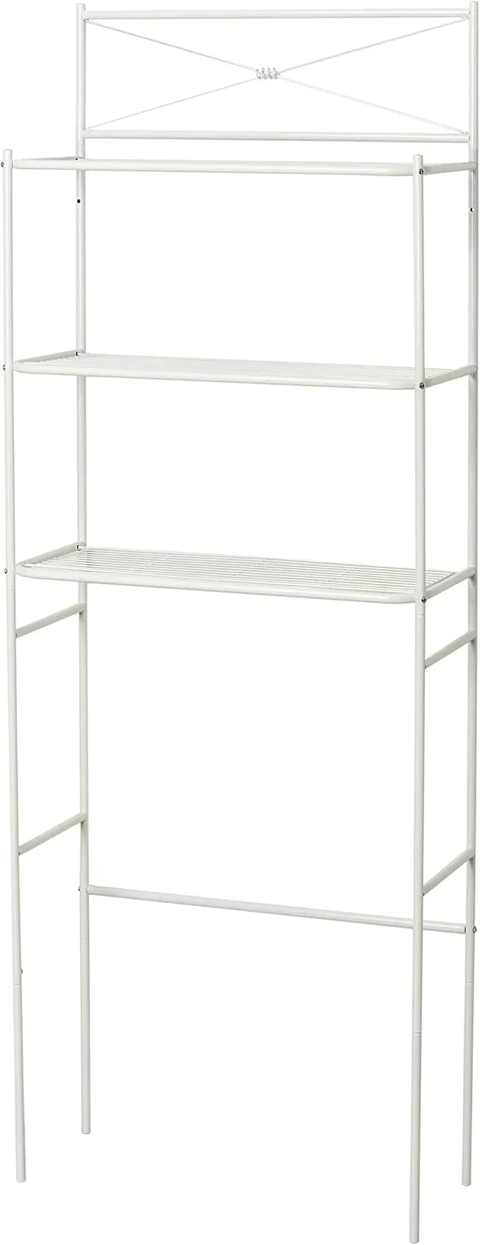 Zenna Home Over the Toilet Storage Shelf Space Saver, Behind Toilet Bathroom Organizer and Storage, Metal Bathroom Organizer with 3 Shelves, White - ModernBath