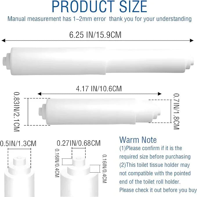 6PCS Toilet Paper Holder Spring Loaded Roller Spindle Replacement Rod,Toilet Paper Roll Holder,Toilet Tissue Roll Holder Replacement,Toilet Roll Spring Rod,White Plastic ToiletPaper Roller Replacement - ModernBath