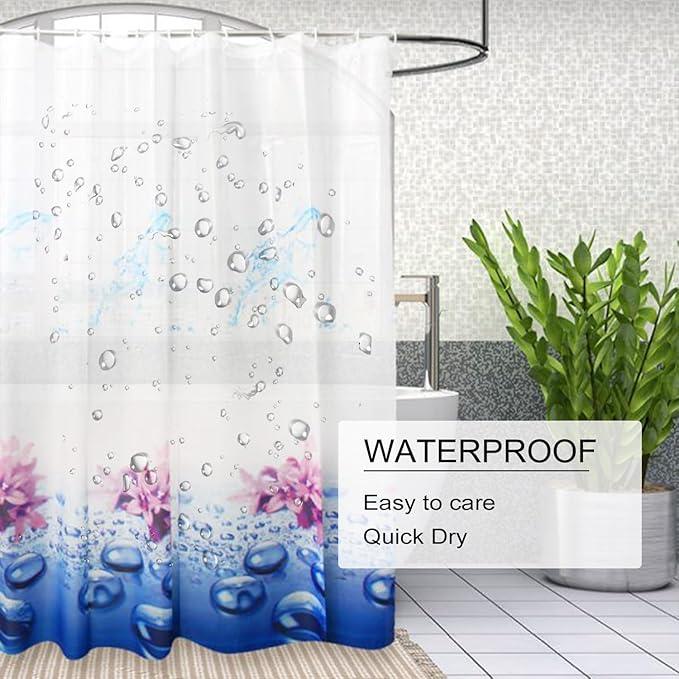 TIKABC Shower Curtain Liner, 4G PEVA Shower Liner, Plastic Waterproof Shower Curtains, 72x72 inch with Grommet Holes 3 Magnetic Weights - ModernBath