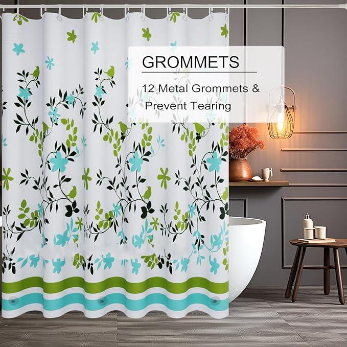 TIKABC Shower Curtain Liner, 4G PEVA Shower Liner, Plastic Waterproof Shower Curtains, 72x72 inch with Grommet Holes 3 Magnetic Weights - ModernBath