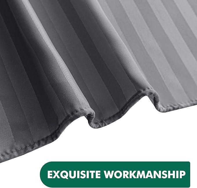 Biscaynebay Fabric Shower Curtain Liner 72" x 72", Dark Grey Water Repellent Stripes Bathroom Curtains Machine Washable - ModernBath