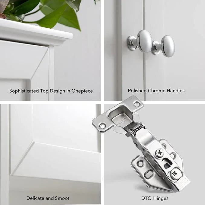White Bathroom Wall Cabinet Over The Toilet Storage Cabinet, 24x30 Inch Wood Medicine Cabinets Wall Mounted Bathroom Cabinet with Doors for Laundry Room, Bedroom Kitchen - ModernBath