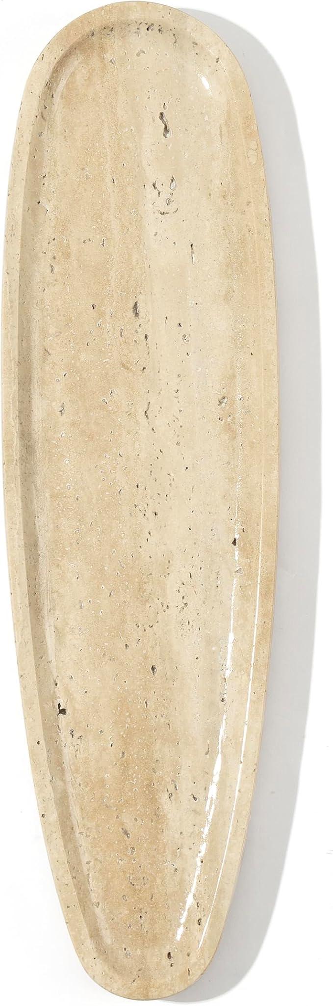 PracFit Natural Marble Tray – Real Stone for Bathroom, Vanity, Counter, and Home Decor. Perfect for Jewelry, Candles, and Cosmetics. Durable, Elegant, and Unique Made of Real Stone（Travertine） - ModernBath