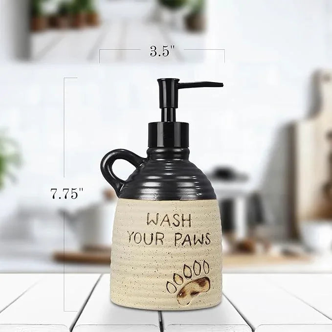 Young's Inc. Farmhouse Soap Dispenser - Decorative Dish and Hand Soap Dispenser for Bathroom and Kitchen - Bear Paw, Brown - 3.5'' X3.5'' X7.75'' - ModernBath