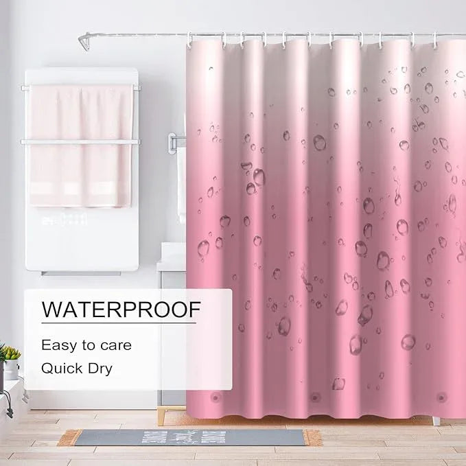 TIKABC Shower Curtain Liner, 4G PEVA Shower Liner, Plastic Waterproof Shower Curtains, with Grommet Holes and 3 Magnetic Weights(Gradient Pink) - ModernBath