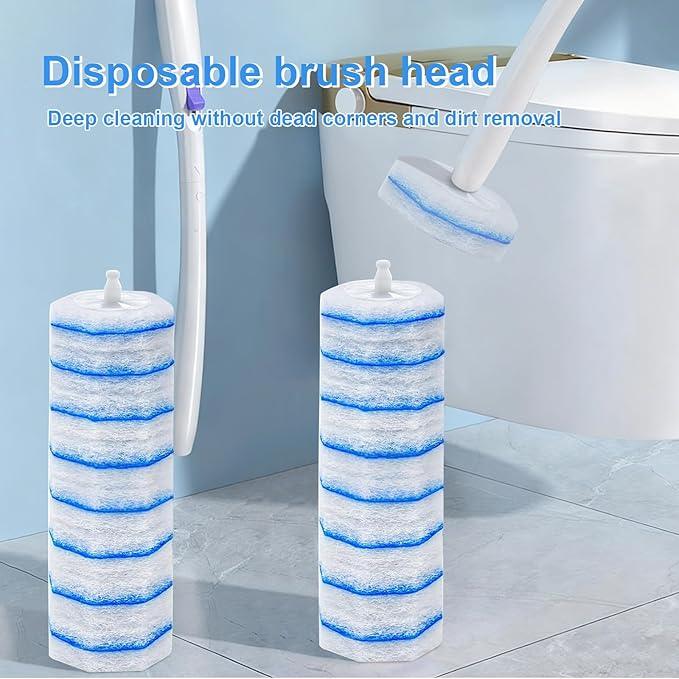 ZEELONA 50 Count Toilet Wand Refills Wand Disposable Toilet Brush Heads Compatible with Most Toilet Brushes for Toilet and Bathroom Cleaning - ModernBath