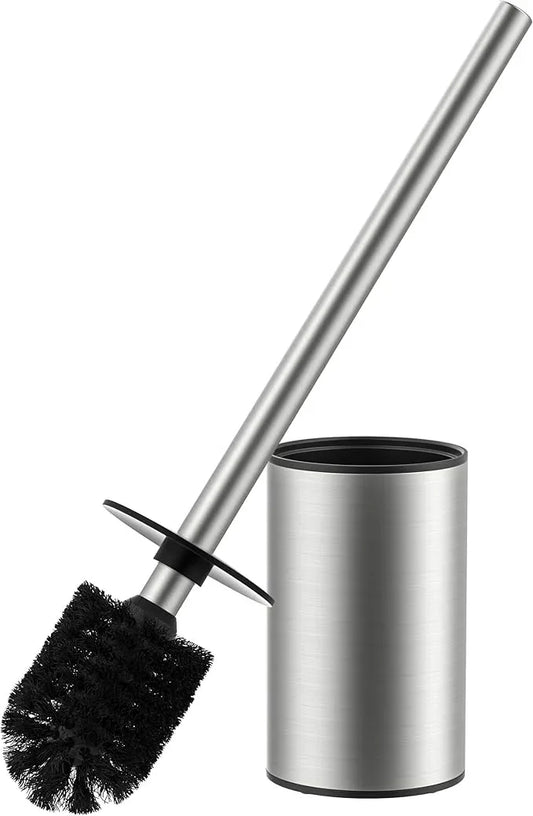 FORIOUS Toilet Brush and Holder Set, 304 Stainless Steel Heavy Duty Base and Handle for Bathroom Deep Cleaning, Toilet Bowl Cleaners Brush with Holder, Space Saving for Storage, Stainless Steel - ModernBath