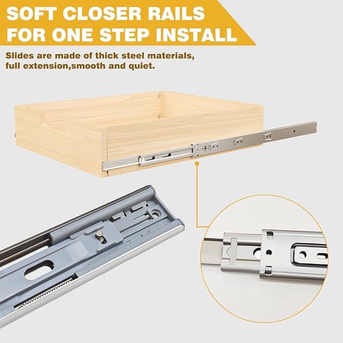 Pull Out Cabinet Organizer, 26''W×21''D×16''H Soft Close Slide Out Wooden Pull out Drawers, Double Tier Slide out Wood Cabinet Organizer, for Base Cabinet Organization in Kitchen, Pantry, Bathroom - ModernBath