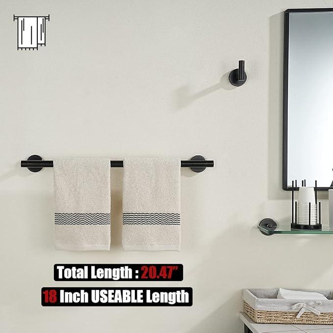 JQK Oil Rubbed Bronze Towel Bar, 20.5 Inch 304 Stainless Steel Thicken 0.8mm Towel Rack Bathroom, Towel Holder ORB Wall Mount, Useable Length 18 Inch, TB110L18-ORB - ModernBath