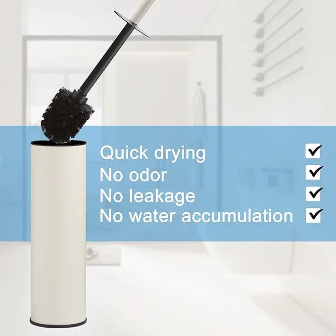 BGL White Toilet Brush and Holder,Stainless Steel Toilet Brushes for Bathroom with Holder - ModernBath