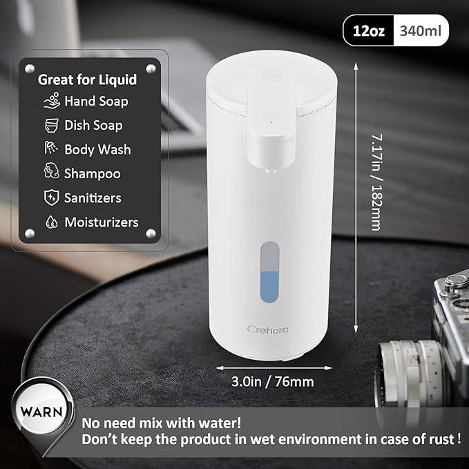 Automatic Soap Dispenser, Automatic Soap Dispenser Touchless, Kitchen & Bathroom, 3 Adjustable Volume for Liquid Soap, Water-Resistant, Hotel, Restaurant and School, Clog-Free, White - ModernBath