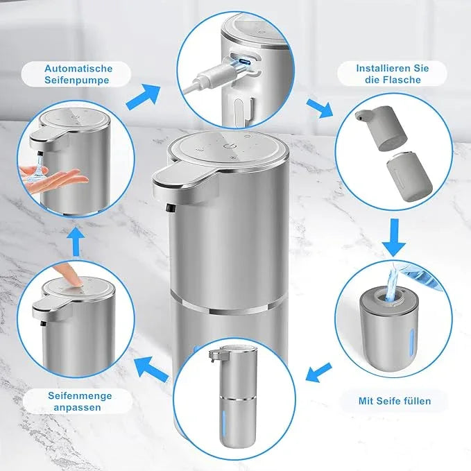 Automatic Liquid Soap Dispenser Bathroom Kitchen Dish Liquid Body Shampoo Shower Gel Hand Free Liquid Wall Mount Touchless Soap Dispenser 380ml Auto Liquid Dispenser Sylfu - ModernBath