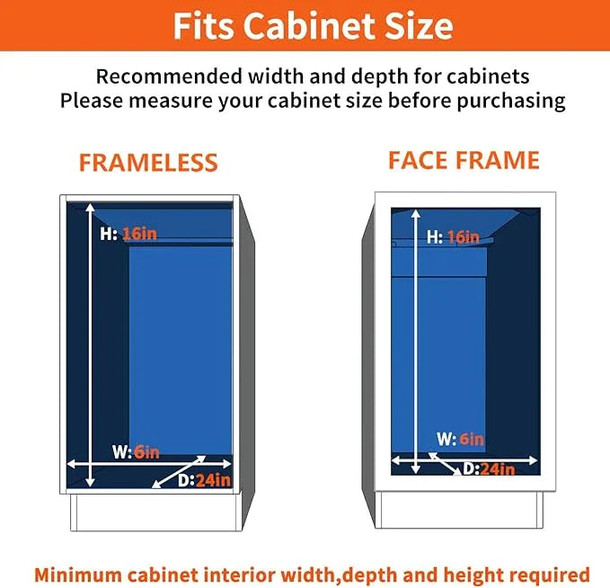 ROOMTEC Individual Pull Out Cabinet Organizer (5½"W x 21½"D), 2 Tier Spice Rack Organizer for Cabinet, Slide Out Drawer Pantry Shelf Organization and Storage for Kitchen Bathroom - ModernBath