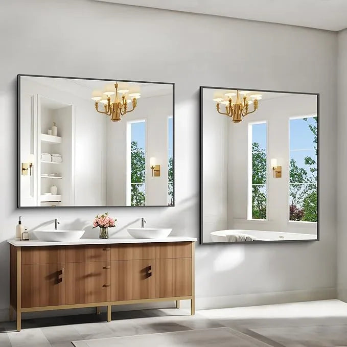 BONEWEI Bathroom Mirror,40x48 inch Bathroom Mirrors for Over Sink,Large Wall Mirror for Bathroom Wall Mounted Rectangle Mirrors,Black Vanity Mirror for Living Room,Bedroom Entryway,Horizontal/Vertical - ModernBath