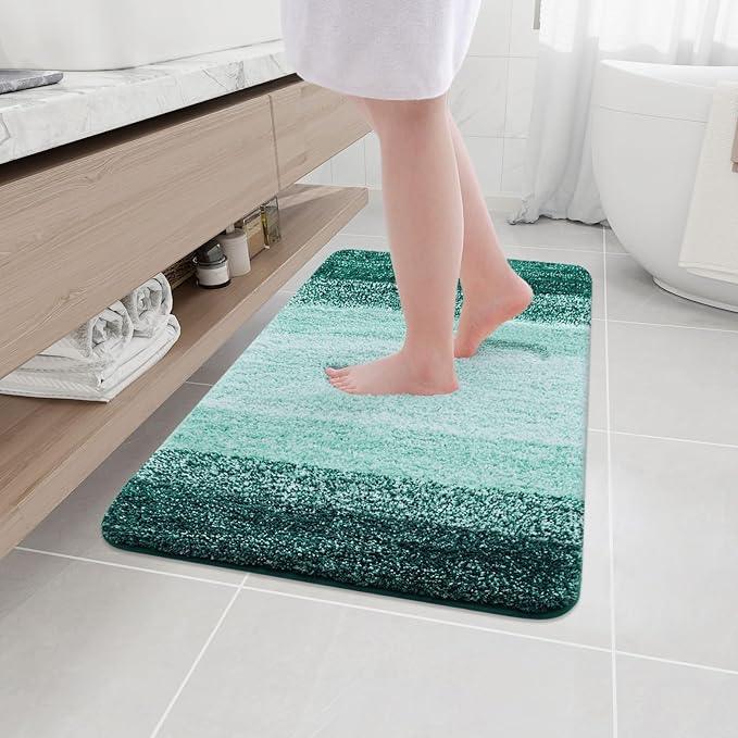 Arotive Microfiber Bathroom Rugs, Shaggy Soft and Absorbent Bath Rug, Non-Slip, Thick Plush Machine Washable Dry Bath Mats for Bathroom, Tub and Shower, 36x24, Dark Green, Rectangular - ModernBath