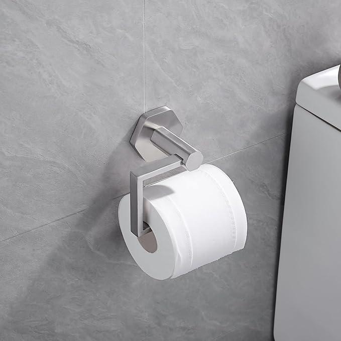 GERZWY SUS 304 Stainless Steel 2 Piece Bathroom Hardware Set Towel Ring and Toilet Paper Holder Wall Mounted, Brushed Finish - ModernBath