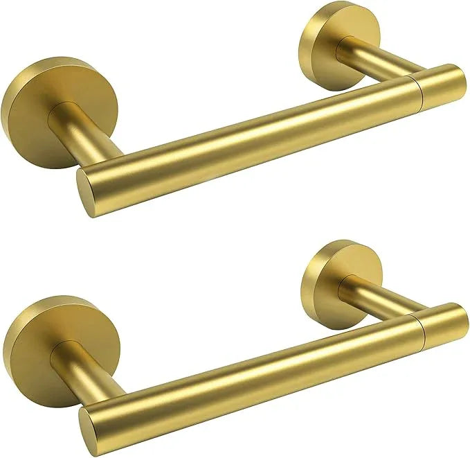 Gold 2 Pack Toilet Paper Holder SUS304 Stainless Steel Double Post Pivoting Toilet Paper Roll Holder Wall Mounted Toilet Tissue Holder for Commercial Bathroom RV - ModernBath