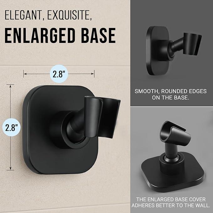 G-Promise All Metal Handheld Shower Head Holder, Adjustable Wall Mount Shower Wand Bracket, Strong Adhesive Disc Mount or Drill Installation (Matte Black) - ModernBath