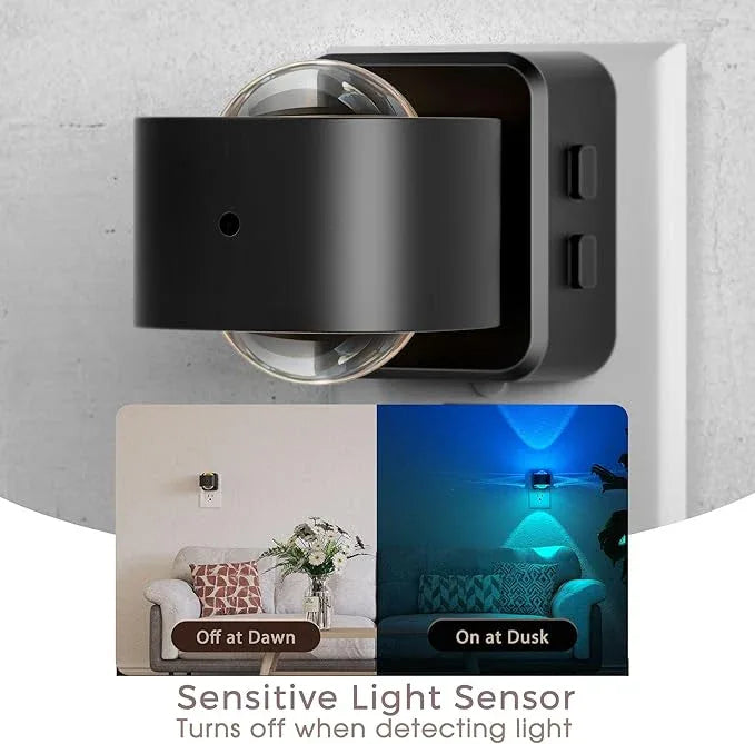 Briignite Night Light Projector, RGB Color Changing Night Light for Kids, 180° Rotating Night Lights Plug into Wall, Dusk to Dawn Sensor, RGB Ambient Lighting for Gaming Room Bathroom Gifts, 2 Pack - ModernBath