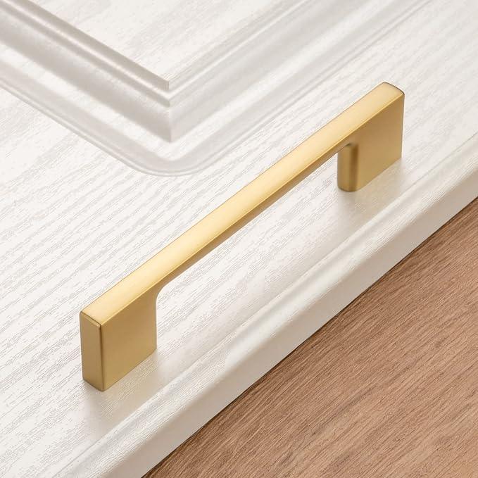 KOOFIZO 10 Pack 3-3/4 Inch Brushed Gold Kitchen Cabinet Pulls Gold Cabinet Handles Gold Cabinet Hardware for Kitchen Cabinets Drawer P01 Dresser Cupboard Bedroom Bathroom - ModernBath