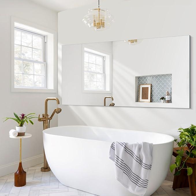 CILIBER Frameless Mirror, 30x60 Inch Large Bathroom Mirrors for Wall, Upgraded Shatterproof Rectangle Vanity Mirror Over Sink with Polished Edge for Bathroom,Bedroom,Living Room and Entryway - ModernBath